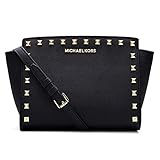 【MICHAEL KORS】30T3GSMM2Lマイケル・コース　SELMA STUD LEATHER  Satchel　レディース OL風/フェミニン　ショルダーバッグ 斜め掛けバッグ　ブラックｘゴ