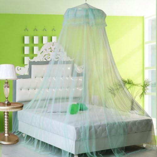 Docase New Round Lace Curtain Dome Bed Canopy Netting Princess Mosquito Net (green)
