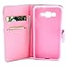 Galaxy Grand Prime Case,IVY [Wave Smile][Kickstand Flip Case][Credit Cards Slot][Cash Pockets][Slim Fit] Premium Synthetic Leather Flip Cover Wallet Case for Samsung Galaxy Grand Prime G530H G5308