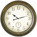 Large Verdigris Antique-Look Gold Wall Clock