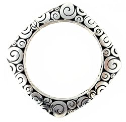 Bracelet - B146 - Bangle Style - Designer Inspired Stretch - Swirl Pattern ~ Silver Tone Metal