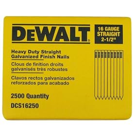 DEWALT DCS16250 2-1 2-Inch by 16 Gauge Finish Nail (2,500 per Box) by DEWALT