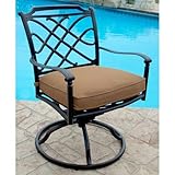 Willowbrook Cast Aluminum Outdoor Swivel Rocker with Seat Cushion - Set of 2