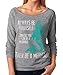 Superluxe Clothing Womens Be Yourself Be A Mermaid French Terry 3/4 Sleeve T-Shirt, Heather Grey, Large