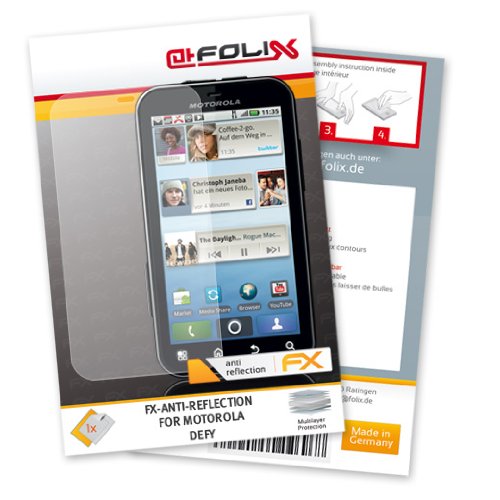 Produkt-Bild: atFoliX FX-Antireflex Displayschutzfolie f&uuml;r Motorola DEFY - Displayschutz antireflektierend! H&ouml;chste Qualit&auml;t - Made in Germany!