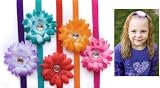 Baby girls My Little Noggin set of 5 bright skinny headbands with attached flowers