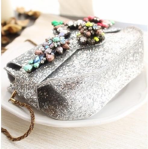 Luxury Shourouk Bag Argento Crystal Ornaments Glitter Pvc Messenger Bag Women Bag 2014 Women Gifts