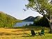 Adirondack Chairs on the Lawn of the Jordan Pond House, Acadia National Park, Mount D...