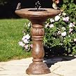 San Remo Solar Bird Bath Fountain In Rust