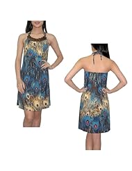 Summer Sleeveless Animal Print Beaded Embroidered Rayon/Spandex  Dress