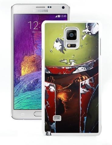 Note 4 Case,Star War Boba Fett Green Helmet Creative White Samsung Galaxy Note 4 Screen Phone Case Elegant and Genuine Design