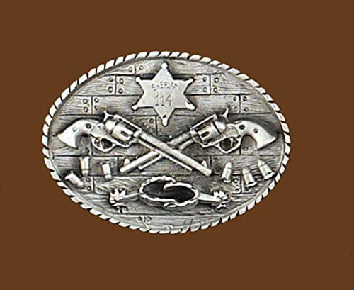 Crossed Guns and Spurs Sheriff Buckle, 3-1/4" x 2-1/2"