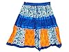 Womens Skirt- Hippie Boho Peasant Cotton Printed Blue Mini Skirt