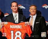 Peyton Manning & John Elway DENVER BRONCOS 8x10 Color Photo PRESS CONFERENCE