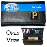 MLB Women's Genuine Leather Clutch Wallet - Pittsburgh Pirates