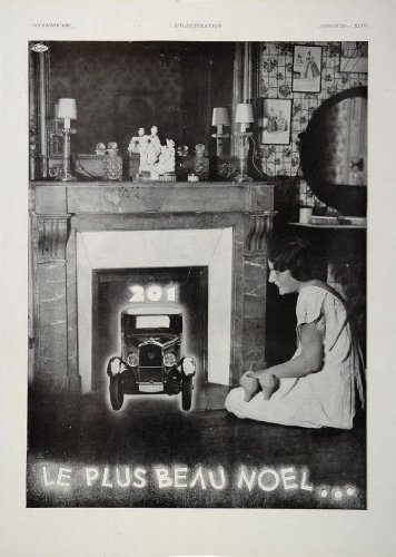 1930 French Ad Peugeot 201 Classic Automobile Christmas - Original Print Ad