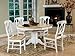 5pc White and Natural Maple Oval Dining Table Set