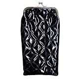 BLACK QUILTED SUNGLASS EYEGLASS CIGARETTE CASE by