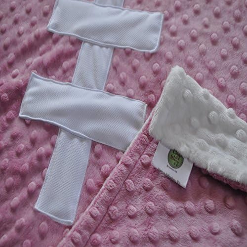Cozy Wozy Football Themed Minky Baby Blanket, Pink/White, 30" x 36"