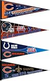 4 Chicago Bears NFC Champ and Super Bowl Pennants