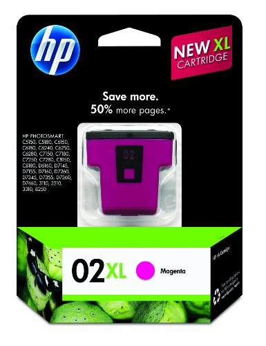 Original HP 02XL Magenta Ink Cartridge in Retail Packaging