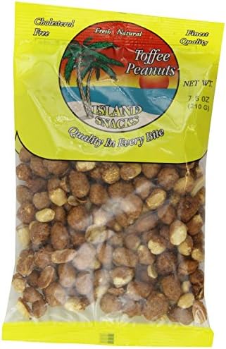 Island Snacks Peanuts, Toffee, 7.5-Ounce (Pack of 2)
