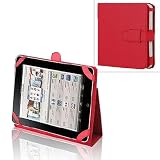 KHOMO Deluxe Red Leather Case for NEW Apple iPad 2 (Newest Version March 2011 Release) Folio Stand