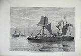 1879 Epsilon Steel Gun Boat Chinese Government Ship Art