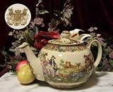 Colorful Teapot w/Courtship scene