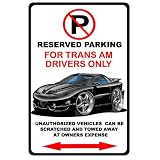 1998-02 Pontiac Firebird Trans Am Muscle Car-toon No Parking Sign ~ Maddmax Design