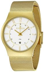 Skagen Men's Steel Collection Gold-Tone Mesh Stainless Steel Watch #233XLGG