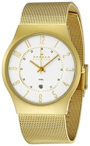 Skagen Gold-Tone Mesh Mens Watch 233XLGG