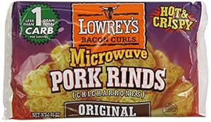 Lowrey's Bacon Curls, microwave Pork Rinds  (chicharrones), original,  1.75-Ounce Packages, 18 Count