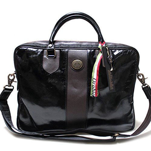 (オロビアンコ) Orobianco 3C BORMIO SMALL-C ボルミオ ビジネスバッグ ブリーフケース レザー OLI-ZEUS/NYLON ブラック NERO [並行輸入品] 画像