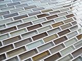 SAMPLE of Sublime Brown Beige White Glass Mosaic Tile From Cove Finishings - Kitchen Backsplash And Bathroom Tile