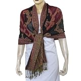 Jacquard Design Paisley Weaving Wool Stoles Womens Outerwear
