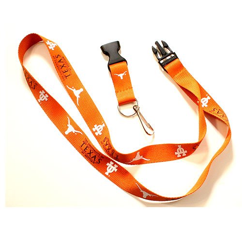 Texas Longhorns Collegiate Licensed Lanyard Detachable Keychain