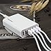 Mopower 50 Watt 10A 6 Ports USB Charger Portable Power Adapter Desktop Charger Station for iPhone, Android Smartphones,iPad ,Tablet ,iPod ,GPS , Camera,and More White