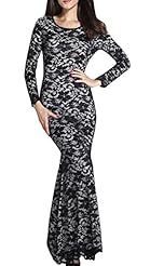 Polyester Sheer Backless Lace Jacquard Open-Back  Embroidered Round Neck  Dress With Ruffles