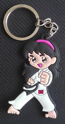 TIMEOW Taekwondo Sport Rubber Key Chain Ring Freedom Patience Spirit (D17)