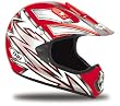 JOLT TX-10 Full Face Motorcycle Helmet, Red/Silver, MD