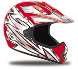JOLT TX-10 Full Face Motorcycle Helmet, Red/Silver, MD
