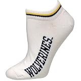 Michigan Wolverines White Ladies (529) 9-11 Ankle Socks