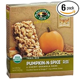 Nature's Path Organic Granola Bars, Pumpkin-n-Spice, Flax Plus 6-Count Boxes (Pack of 6)