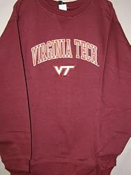 Virginia Tech Hokies NCAA Team Name & Logo Fleece Crew Sweatshirt