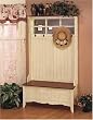 French Country Storage Hall Tree Entry Bench By Powell Furniture