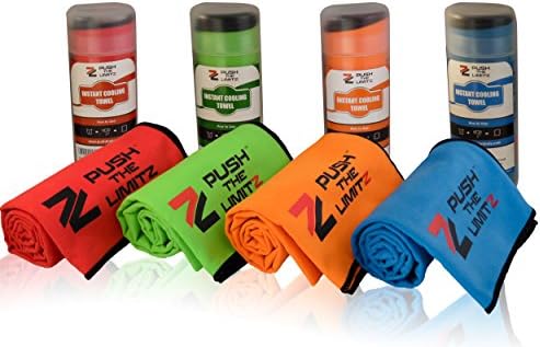 Microfiber Cloth Towel, Cooling Gym Sports Towel - Stay Dry &amp; Cool While You Sheet Sweat From Your Body - XL 47" Long Premium Ultra Light Weight Towel By Push The Limitz RED