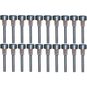 20 GARDEN SOLAR POWERED STAINLESS STEEL POST LIGHTS NEW