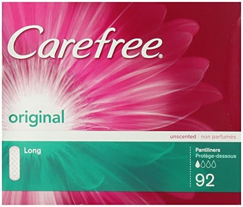 Carefree Original Ultra-Thin Pantiliners, Long, Unscented - 92 Count x Multipack of 3