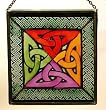 Square of Triskeles in Stained Glass